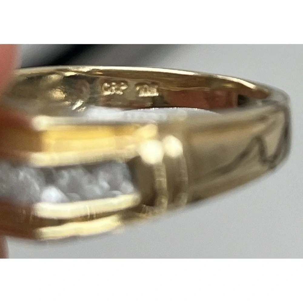 Mens Diamond Ring 10K Yellow Gold DAD Accent Size 9.5‎ Father Birthday 4 Grams